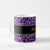 Mug motif léopard pourpre de nom personnalisé (Devant gauche)