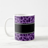 Mug motif léopard pourpre de nom personnalisé (Gauche)