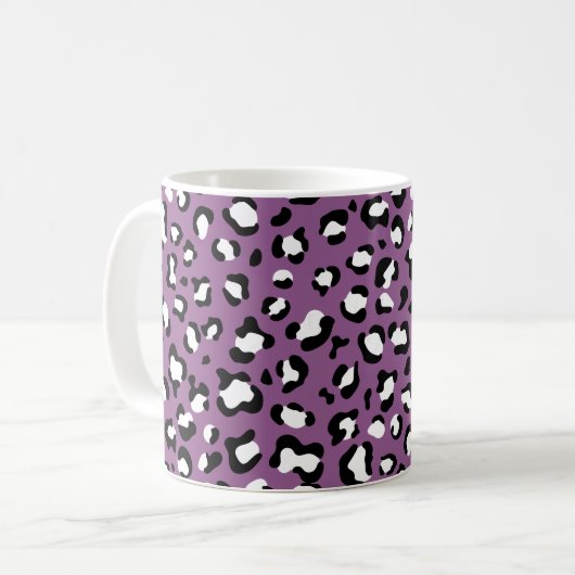 Mug Motif léopard, Spots, Leopard pourpre, Votre Nom (Devant gauche)