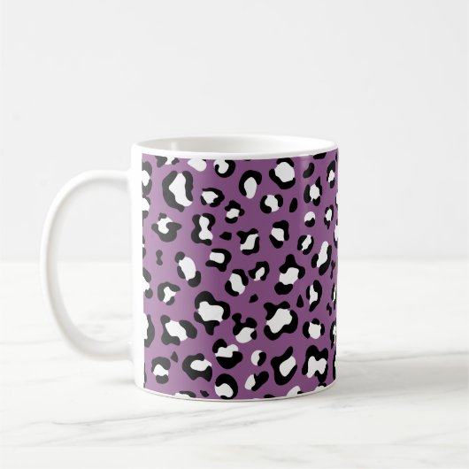 Mug Motif léopard, Spots, Leopard pourpre, Votre Nom (Gauche)