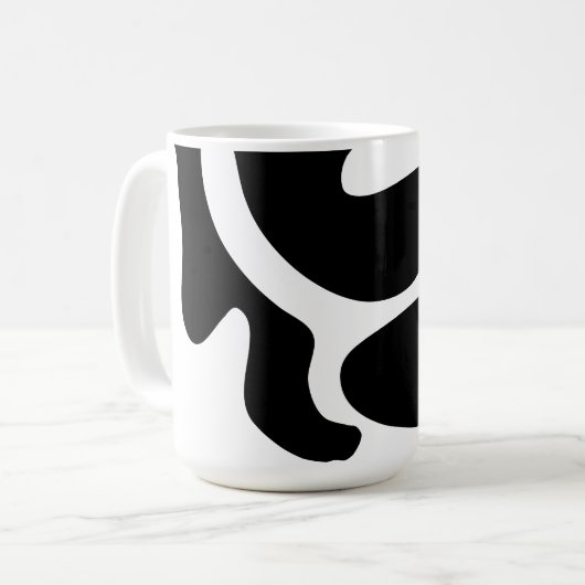 Mug Motif libre noir et blanc moderne (Devant gauche)