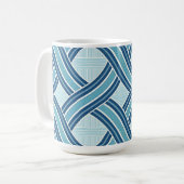 Mug Motif Lignes Bleues (Devant gauche)