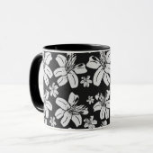 Mug Motif Lily noir et blanc (Devant gauche)