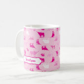 Mug Motif Longhorns à motifs roses (Devant gauche)