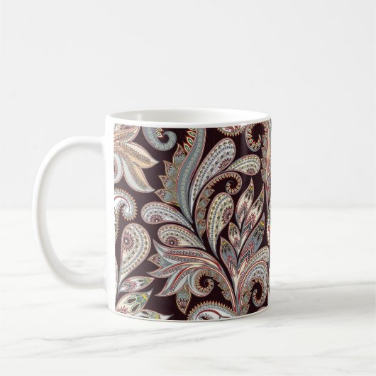 Mug Motif lumineux sans couture avec cachemire orné (Gauche)