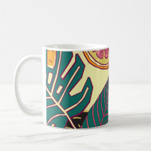 Mug Motif lumineux Tropical tiré à la main