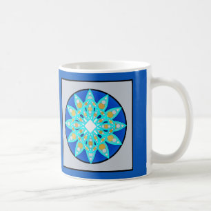 Mug Motif Mandala en bleu et gris Cobalt / gris