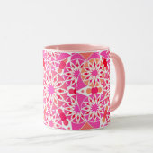 Mug Motif mandala, nuances de rose et de corail (Devant droit)