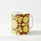 Mug Motif Mandala, tons marron et or (Devant droit)
