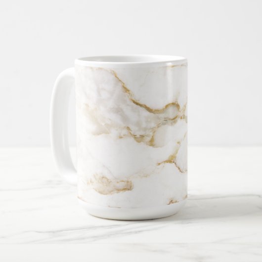 Mug Motif marbre à effet or moderne (Devant gauche)