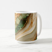 Mug Motif marbre vert et or (Devant droit)