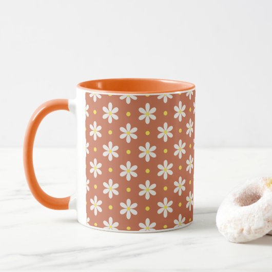Mug Motif Marguerite Blanche (Avec donut)