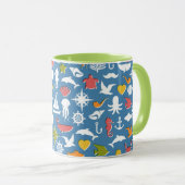 Mug Motif marin de symboles (Devant droit)