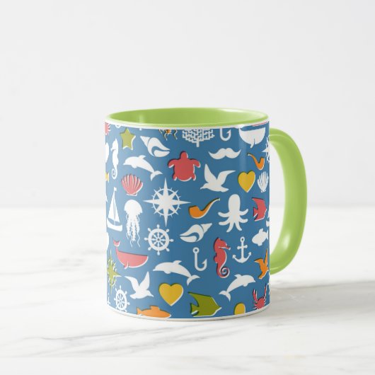 Mug Motif marin de symboles (Devant droit)