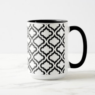 Mug Motif marocain d'ikat noir et blanc mignon