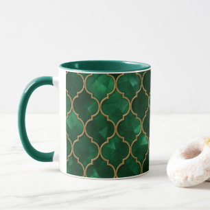 Mug Motif marocain émeraude – Style Luxueux