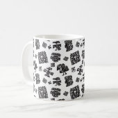 Mug Motif maya sans couture. Elem noir et blanc (Devant gauche)
