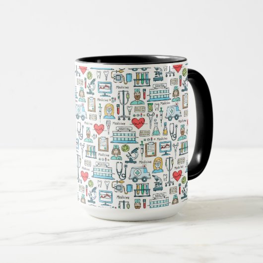 Mug Motif Médicale de conception (Devant droit)