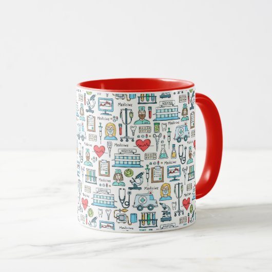 Mug Motif Médicale de conception (Devant droit)