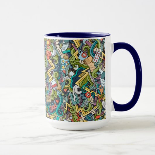 Mug Motif Médicale d'icône d'art abstrait (Droite)