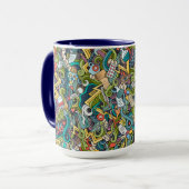 Mug Motif Médicale d'icône d'art abstrait (Devant gauche)