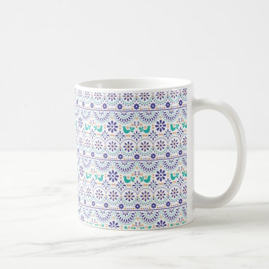 Mug Motif mexicain d'art populaire de tuile d'oiseau (Droite)
