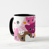 Mug motif mignon d'arrière - plan de chat de chaton (Devant gauche)
