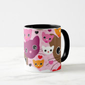 Mug motif mignon d'arrière - plan de chat de chaton (Devant droit)