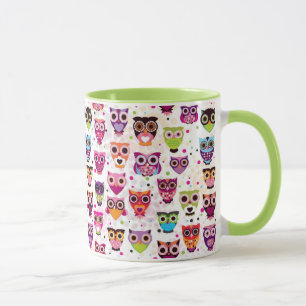 Mug Motif mignon d'arrière - plan de hibou pour des