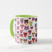 Mug Motif mignon d'arrière - plan de hibou pour des (Devant gauche)