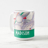Mug Motif mignon de boules et de tee - shirt de golf (Devant gauche)