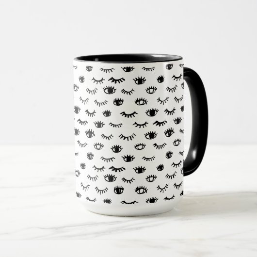 Mug Motif mignon de cil de griffonnage (Devant droit)