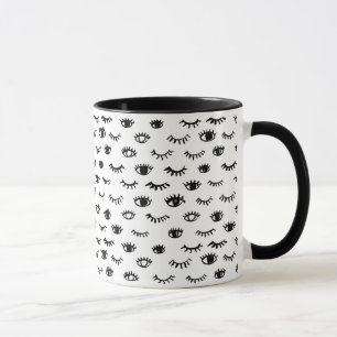 Mug Motif mignon de cil de griffonnage