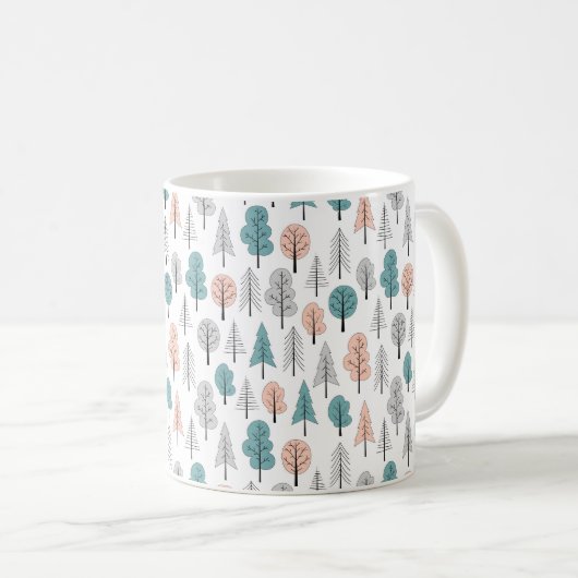 Mug Motif mignon de forêt de griffonnage (Devant droit)