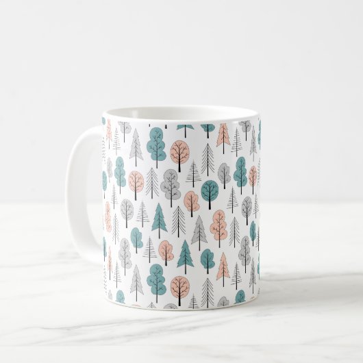 Mug Motif mignon de forêt de griffonnage (Devant gauche)