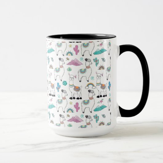 Mug Motif mignon de lama de bande dessinée (Droite)