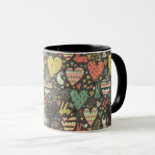 Mug Motif mignon de lapins d'amour avec des coeurs (Devant droit)