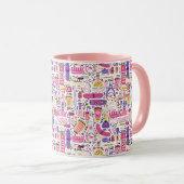 Mug Motif mignon de manucure de griffonnage (Devant droit)