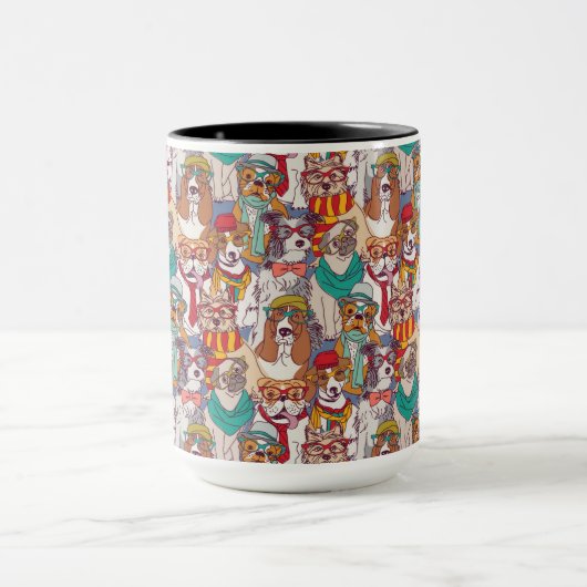 Mug Motif mignon de mode de chiot (Centre)