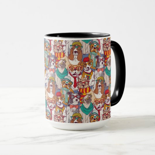 Mug Motif mignon de mode de chiot (Devant droit)