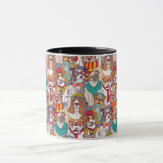 Mug Motif mignon de mode de chiot (Centre)
