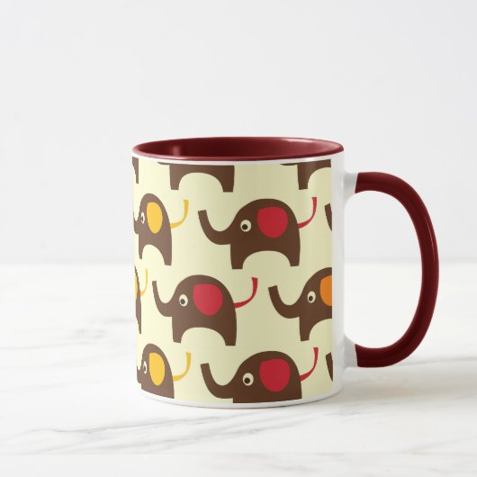 Mug Motif mignon de nature de kawaii d'éléphants de (Droite)