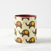 Mug Motif mignon de nature de kawaii d'éléphants de (Centre)