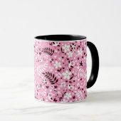 Mug motif mignon de rose d'oiseaux et de fleurs (Devant droit)