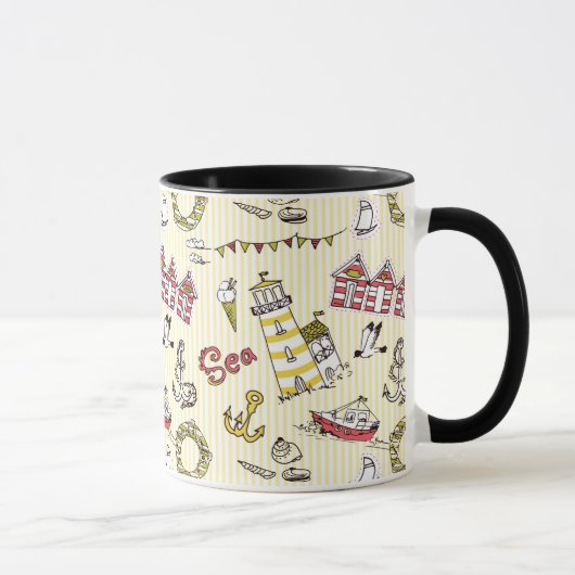 Mug Motif mignon de scène de plage (Droite)