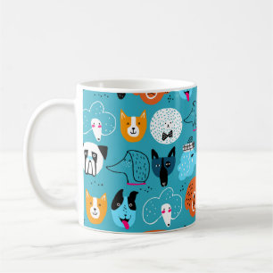 Mug Motif mignon et sans couture avec des chiens drôle