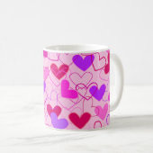 Mug Motif mignon fille rose pourpre et coeur rouge (Devant droit)