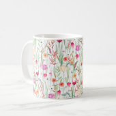 Mug Motif mignon sans soudure avec différentes fleurs  (Devant gauche)