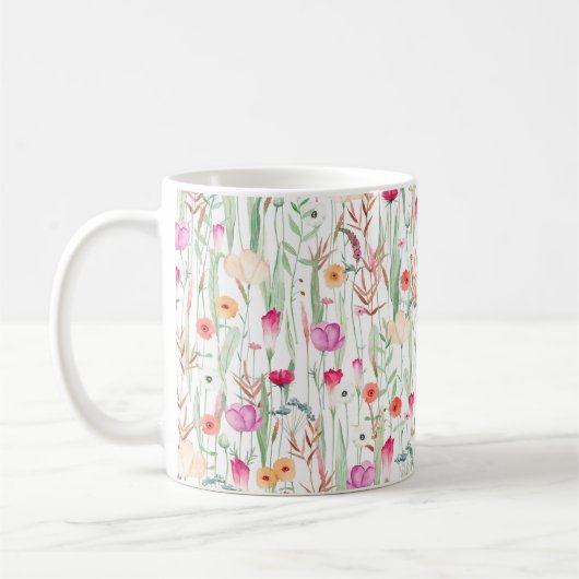 Mug Motif mignon sans soudure avec différentes fleurs  (Gauche)