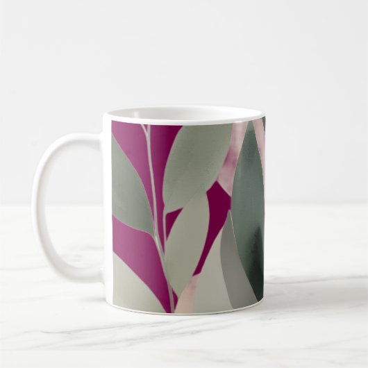 Mug Motif minimaliste de feuilles botaniques (Gauche)